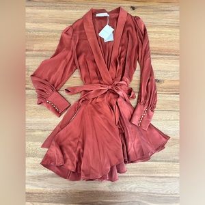 Zimmermann NEW with tags silk wrap mini dress